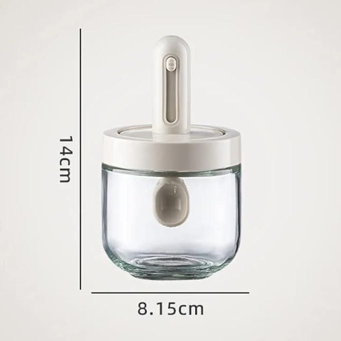 Air Tight Jar with Stand Spoon | Airtight Plastic Container Storage Box Glass Jar With Lid Kitchen - Air Tight Jar with Stand Spoon