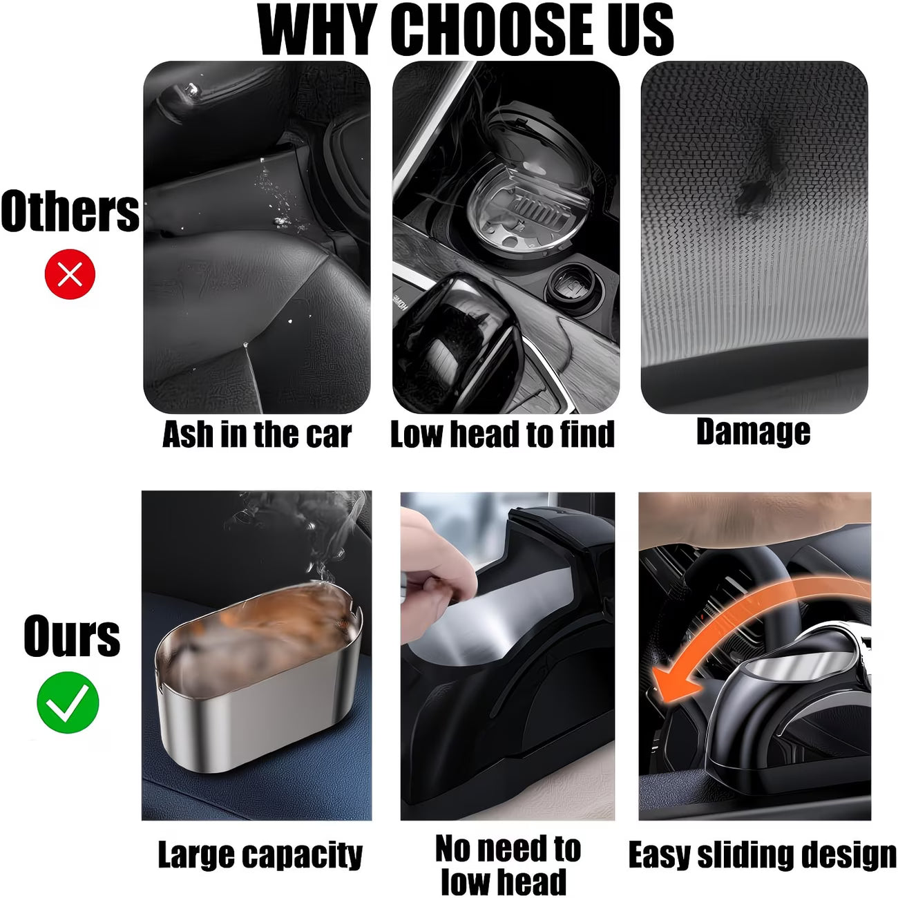 Ashoxio | Ash Trays Car Ashtray Vehicle Potable Cigarette Ash Holder Ashoxio Smokeless Car Ashtray