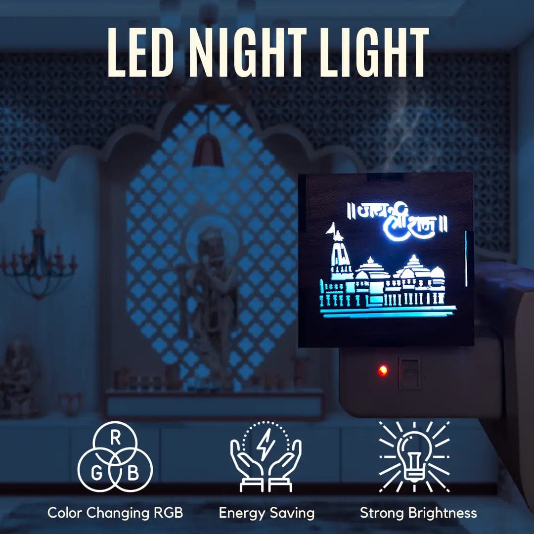 Ayodhya Ram Mandir Electric Aroma Burner & Night Lamp | Wooden Temple Kapoor Dani Camphor Diffuser Ayodhya Ram Mandir Electric Aroma Burner & Night Lamp 3-in-1