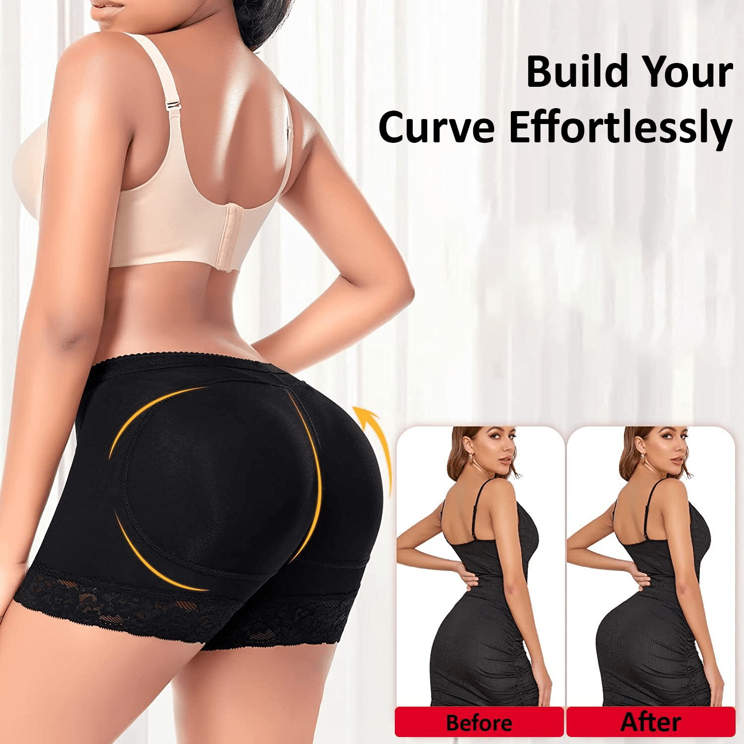 Body Shaper Women's Underwear Panties For Women Butt Shaper - Padded Body Shaper Butt Lifter Panty Bra and Shape Padded Body Shaper Butt Lifter Panty