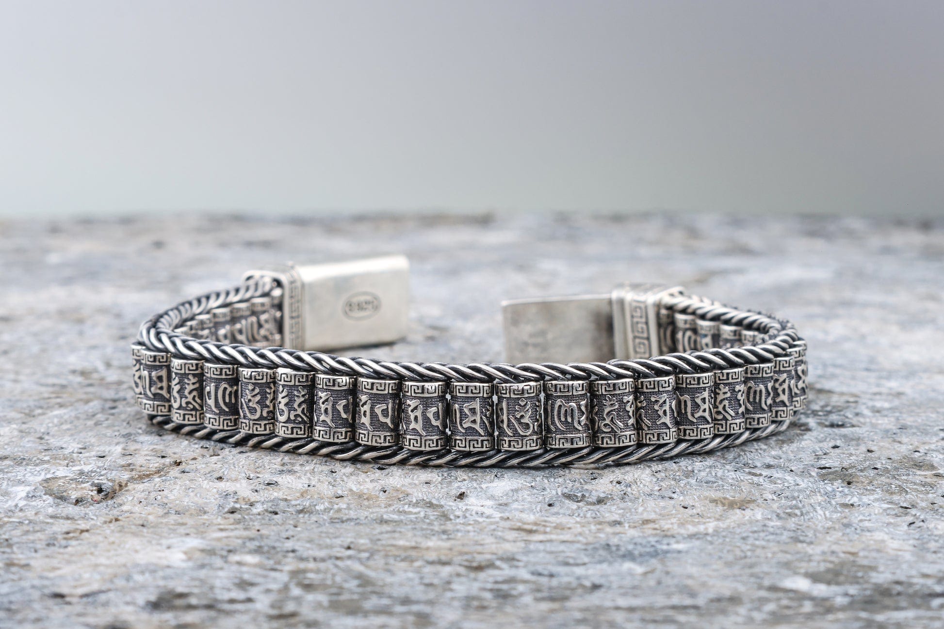Buddhist Prayer Silver Wheel Bracelet Buddhist Prayer Silver Wheel Bracelet