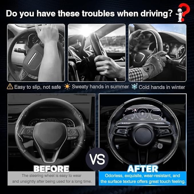 Car Accessories Fiber Steering Cover - Car Steering Wheel Cover (2 Side Set) Car Steering Wheel Cover (2 Side Set)