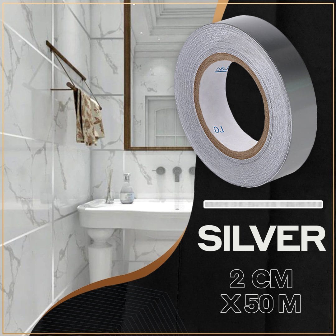 Ceramic Tile Mildewproof Gap Tape  (Buy 1 Free 1) Buy  1 Get 1 FREE / 2CM X 50M / SILVER Ceramic Tile Mildewproof Gap Tape  (Buy 1 Free 1)