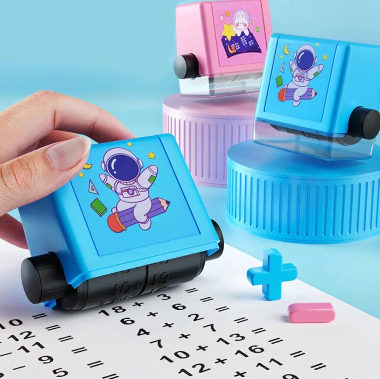 Childrens Stamps Roller Stamp Brain Improvement Device For Your brain  - Math Roller Stamp (Pack Of 2) Math Roller Stamp (Pack Of 2)