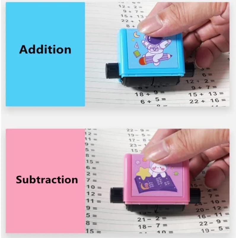 Childrens Stamps Roller Stamp Brain Improvement Device For Your brain  - Math Roller Stamp (Pack Of 2) Math Roller Stamp (Pack Of 2)