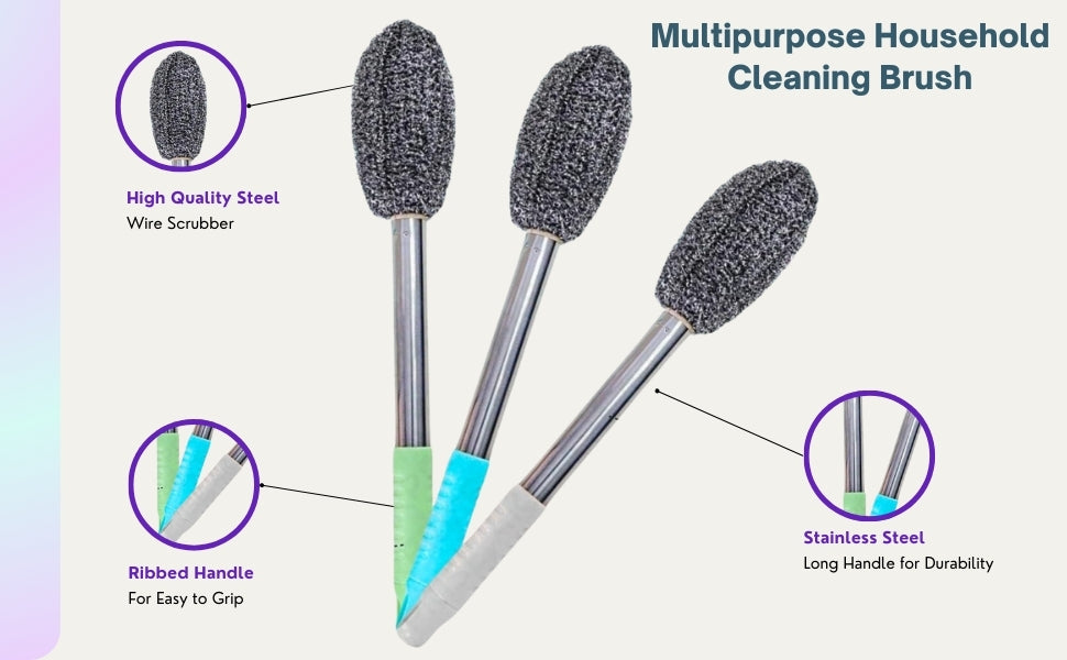 Cleaner Scrubber Brush (Pack of 2) | Toilet Cleaner Bottle Brush Bathroom Crubber Brush - Cleaner Scrubber Brush (Pack of 2)
