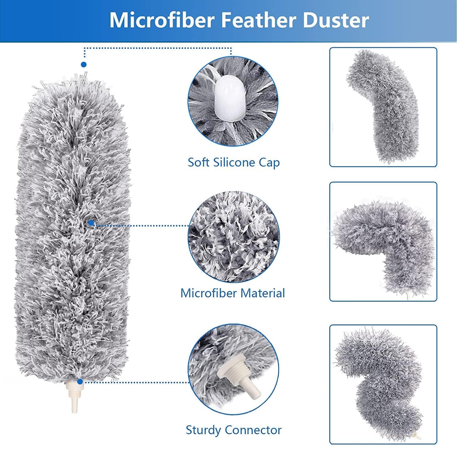 Cleaning Microfiber Fan Duster Fan Cleaner Duster Roof Cleaning - Bendable & Extendable Fan Ceiling Duster Bendable Extendable Fan Ceiling Duster