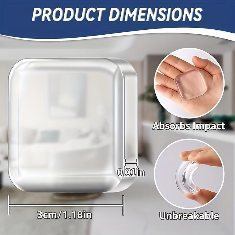 Clear Gel Door Wall Bumpers (Pack of 6) | Door Stopper Knob Guard Accessories Protector Clear Gel Door Wall Bumpers (Pack of 6)