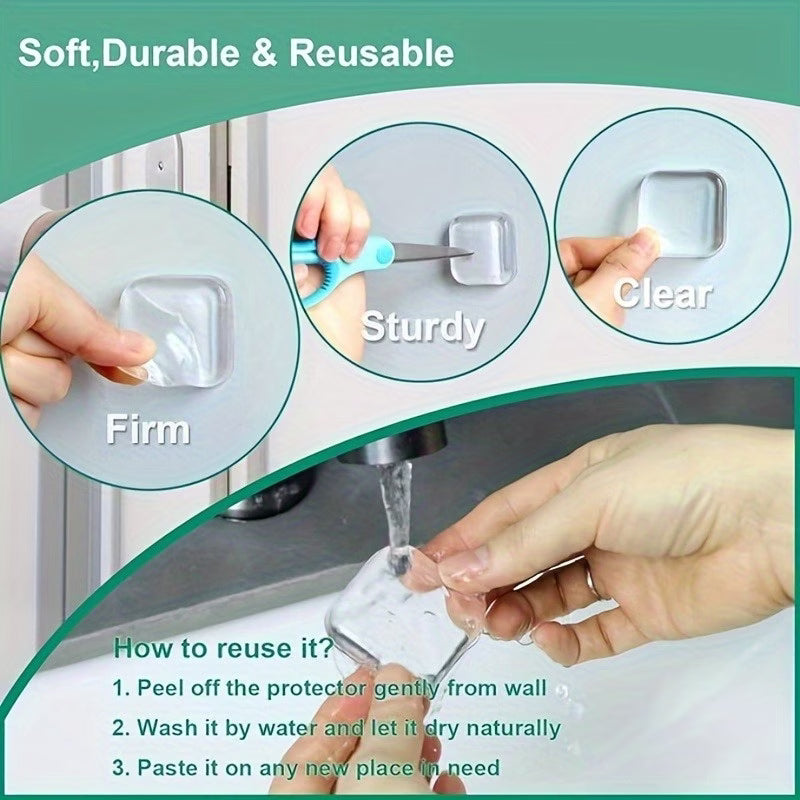 Clear Gel Door Wall Bumpers (Pack of 6) | Door Stopper Knob Guard Accessories Protector Clear Gel Door Wall Bumpers (Pack of 6)