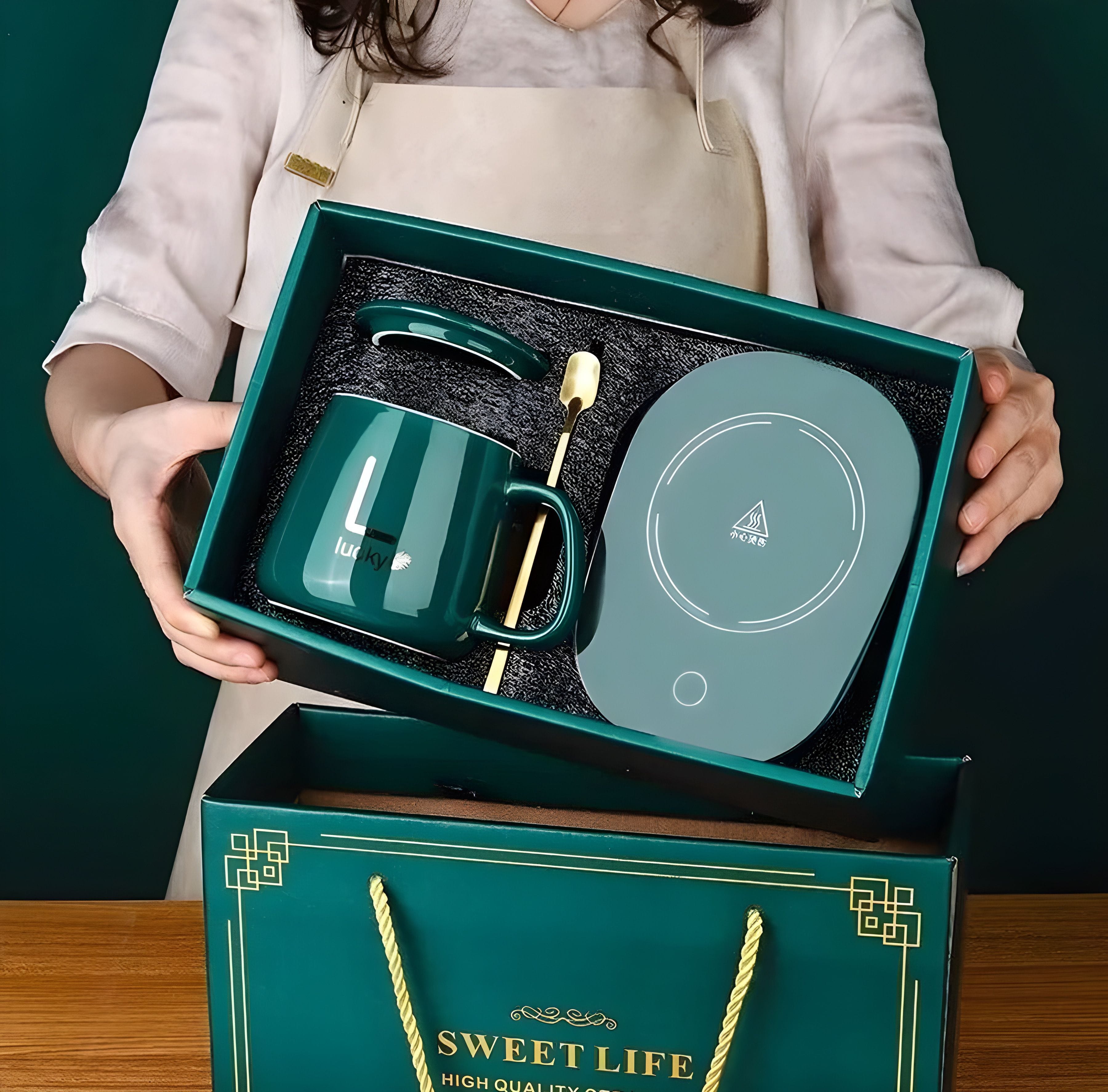 Coffee Mug Warmer | Ceramic Electric Travel Smart Heated Cup Coffee Warmer Mug