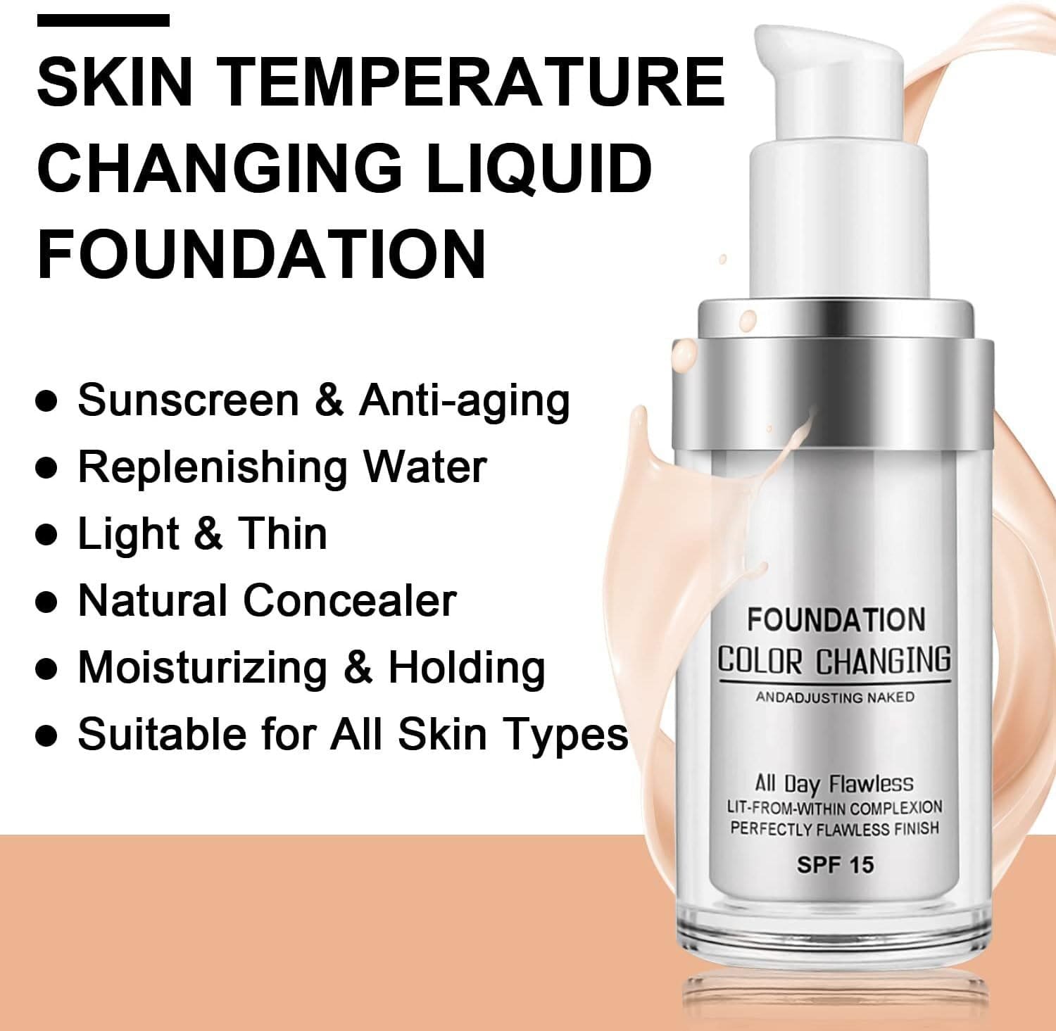 Color Changing Foundation | Foundation Makeup For Dry Skin Color Changing Foundation For Oily Skin Color Changing Foundation