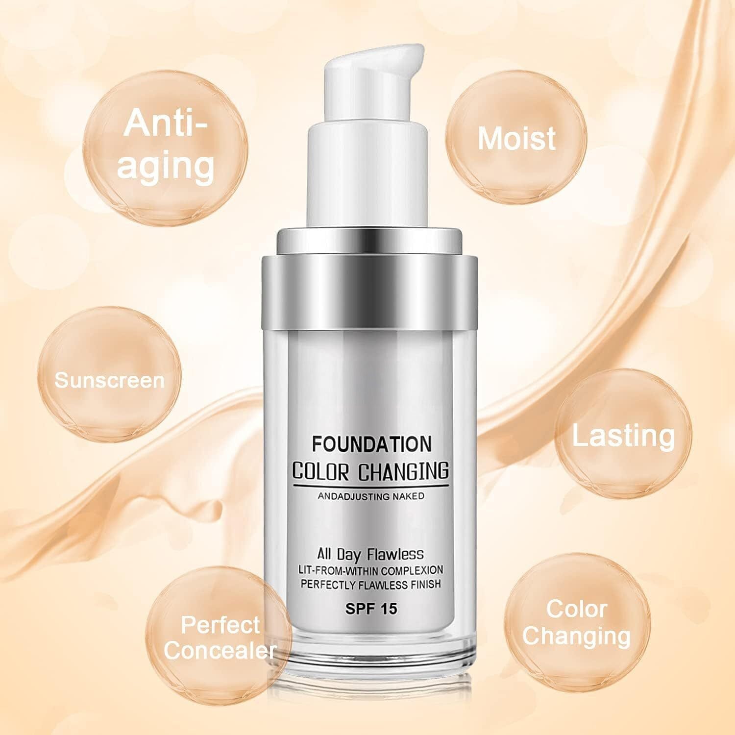 Color Changing Foundation | Foundation Makeup For Dry Skin Color Changing Foundation For Oily Skin Color Changing Foundation