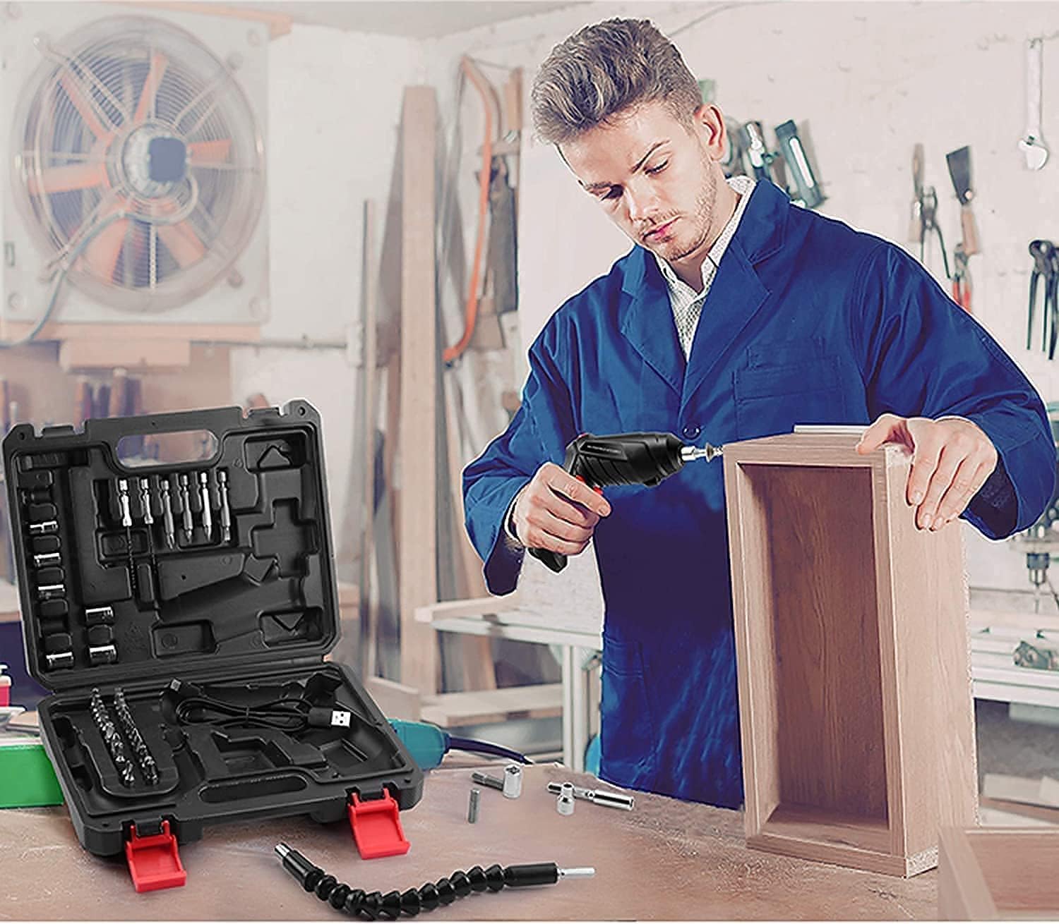 Cordless Electric Screwdriver Pro Retractable Cordless Drilling machine | Electric Screwdriver Set Tool Kit Power Tools Cordless Drill Machine - Cordless Electric Screwdriver Pro Retractable Cordless Drilling machine