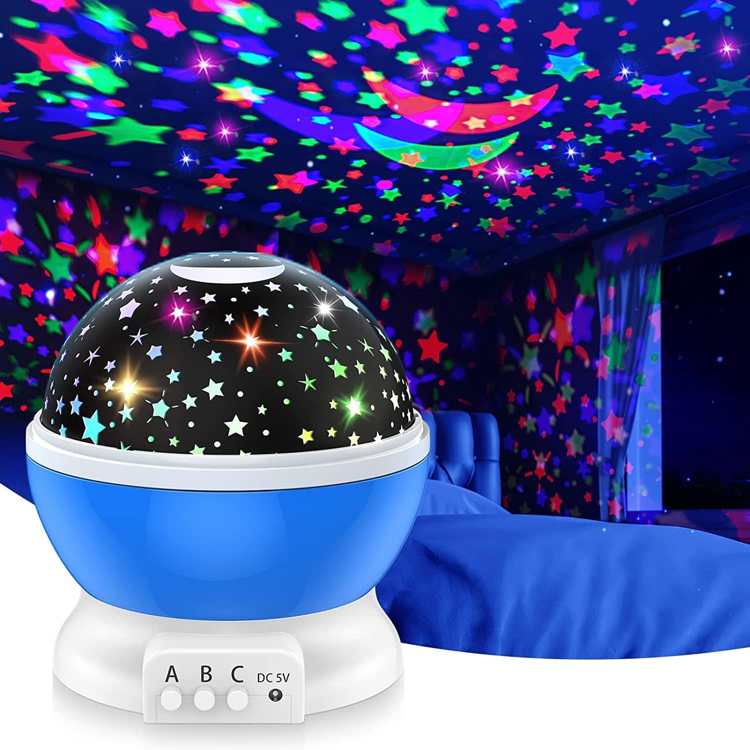 Decorative Star Lights Rotating Night Lamp Projector Luces nocturnas Night Light Projector