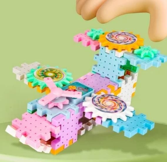 Diy Electric Gear Building Blocks | Children Robotix Toys For Kids Spinning Toy Block Diy Electric Gear Building Block (101 Pieces)