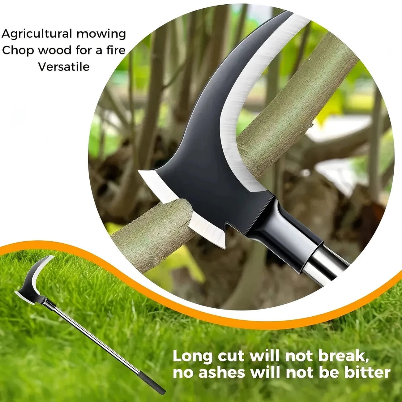 Double Edged Sickle | Sickle Tool Weeding Hand Weeder Tools Weed Grass Handle Sickle Cutter Double Edged Sickle