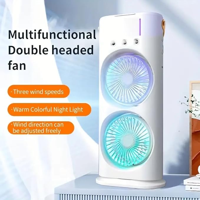 Double-head Powerful Air Cooler (With Remote) | Air Cooler Fan Room Mist Fan Cooler For Home With Remote - Electronics - Double-head Powerful Air Cooler (With Remote)