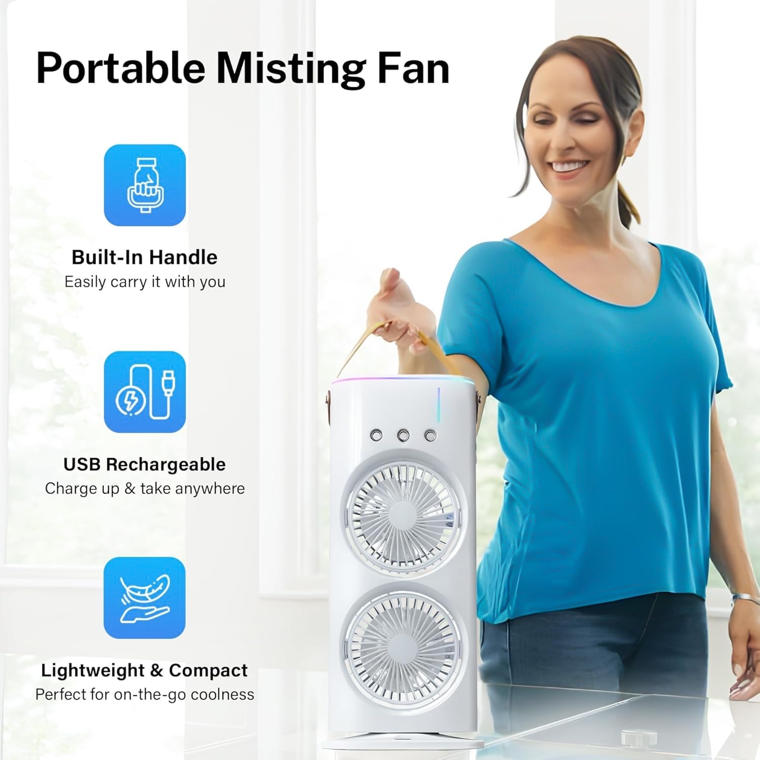 Double-head Powerful Air Cooler (With Remote) | Air Cooler Fan Room Mist Fan Cooler For Home With Remote - Electronics - Double-head Powerful Air Cooler (With Remote)