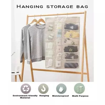 Double Sided Closet Hanging Organizer Organizers Double Sided Closet Hanging Organizer