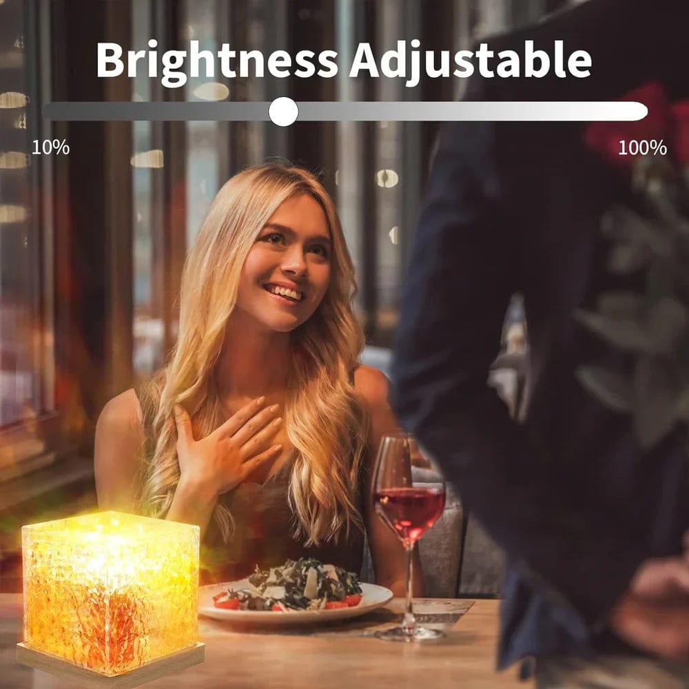 Dynamic Water Reflection Night Lamp | Night Table Lamp For Bedroom Home Decor Lights Nighlight Crystal Lamp Dynamic Water Reflection Night Lamp