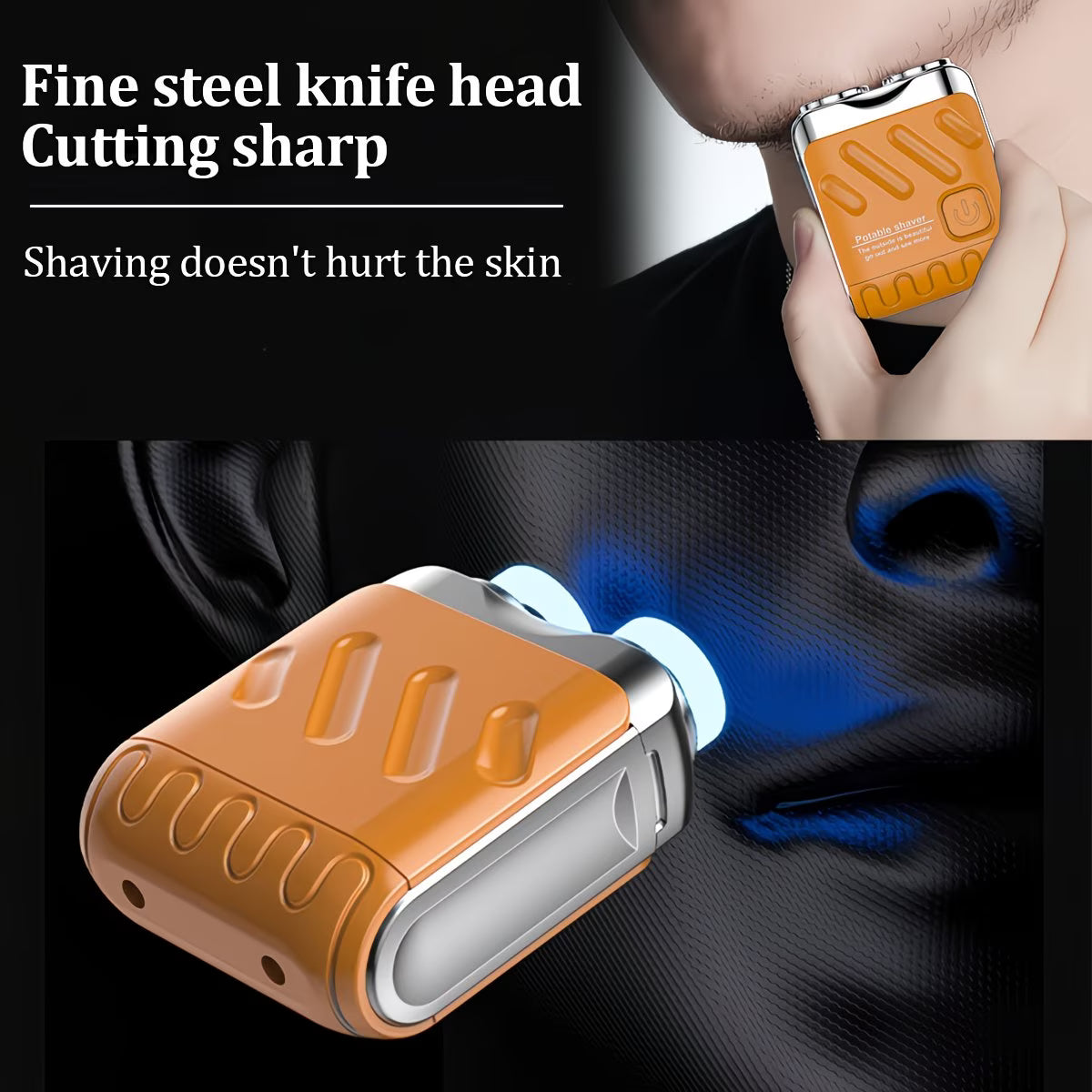ElectoShaver | Machine Shaver Blade Electric Razors Mini Trimmer Shaving Head Electoshaver Portable 360° Dual Ring Electric Shaver