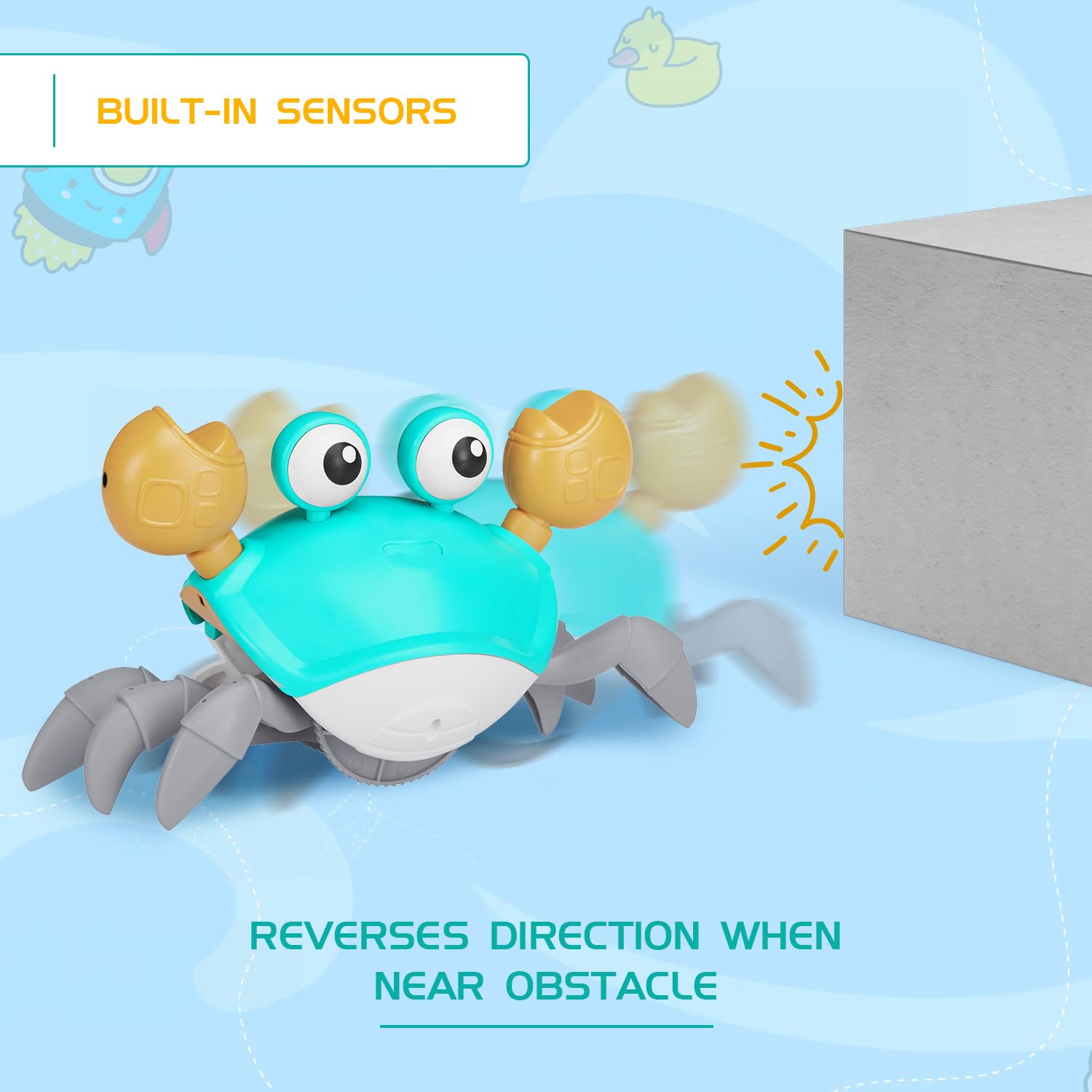 Electric Crawling Crab Toy | Toy For Infants Crawling Crab Play Toys Dancing Motor Skills - Green - Electric Crawling Crab Toy