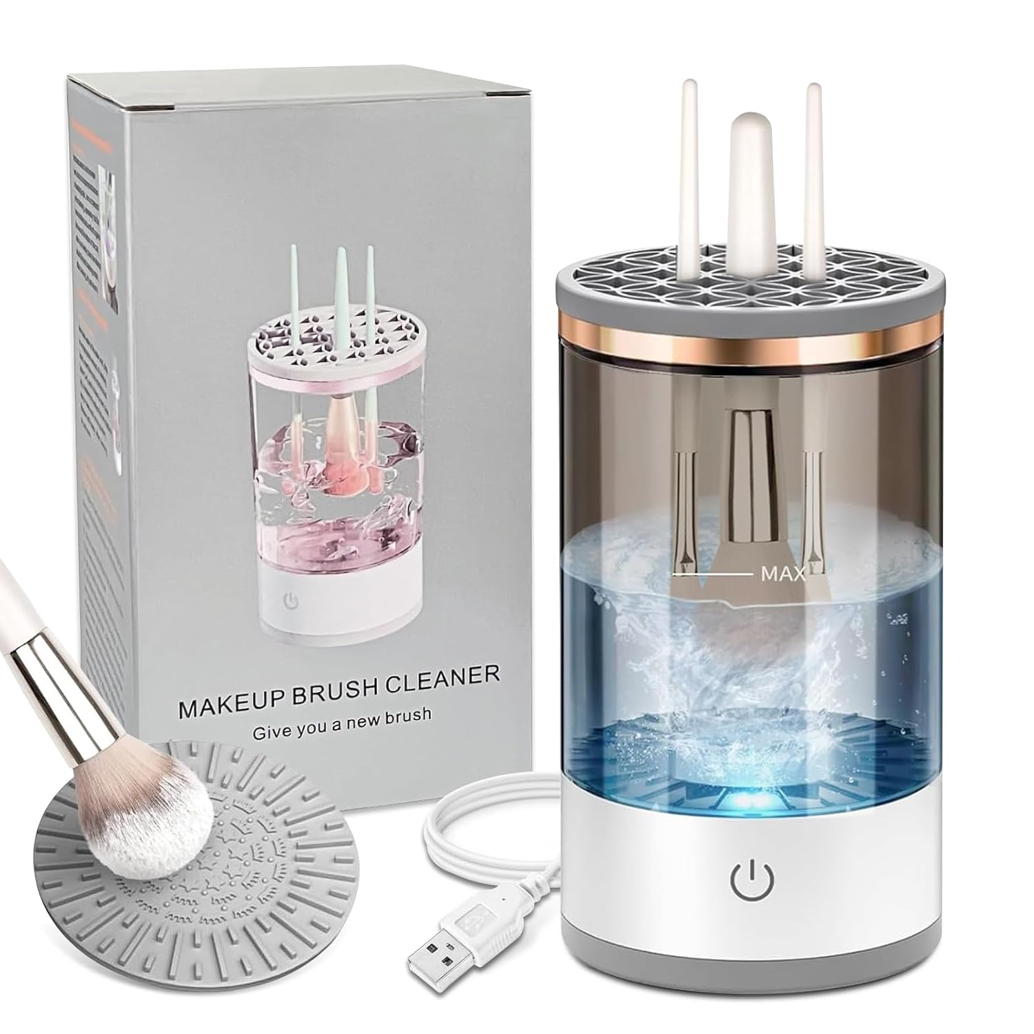 Electric Make Up Brush Cleaner | Make Up Cosmetic Brush Makeup Electric Cleaner - Brush Cleaner - 3 in 1 Electric Make Up Brush Cleaner