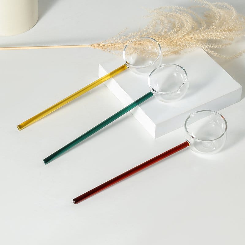 Elegant Glass Stirring Spoon | Tea Spoon Kitchen Serving Glass Spoons Big Mixing Long Handle Kitchen Tools Elegant Glass Stirring Spoon