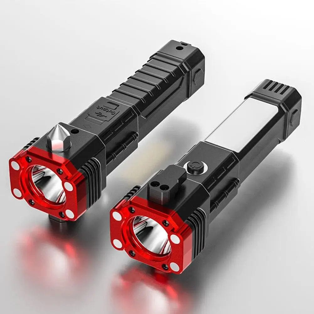 Emergency LED Flashlights With Power Bank And Safety Hammer | Torch Light Emergency Rechargeable Flash Charging Led Light Emergency LED Flashlights With Power Bank And Safety Hammer