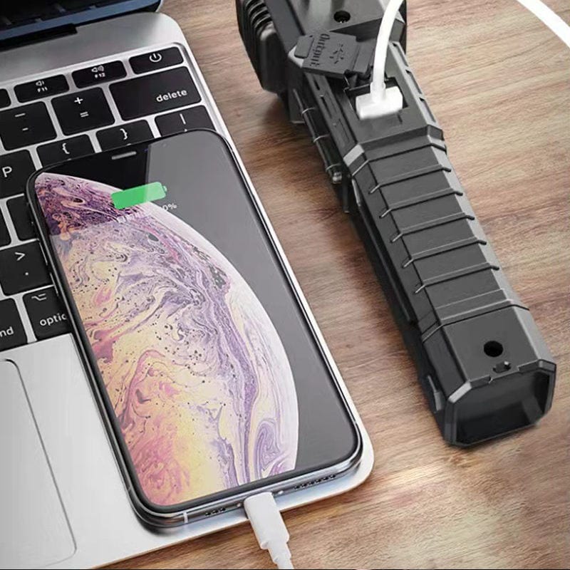 Emergency LED Flashlights With Power Bank And Safety Hammer | Torch Light Emergency Rechargeable Flash Charging Led Light Emergency LED Flashlights With Power Bank And Safety Hammer