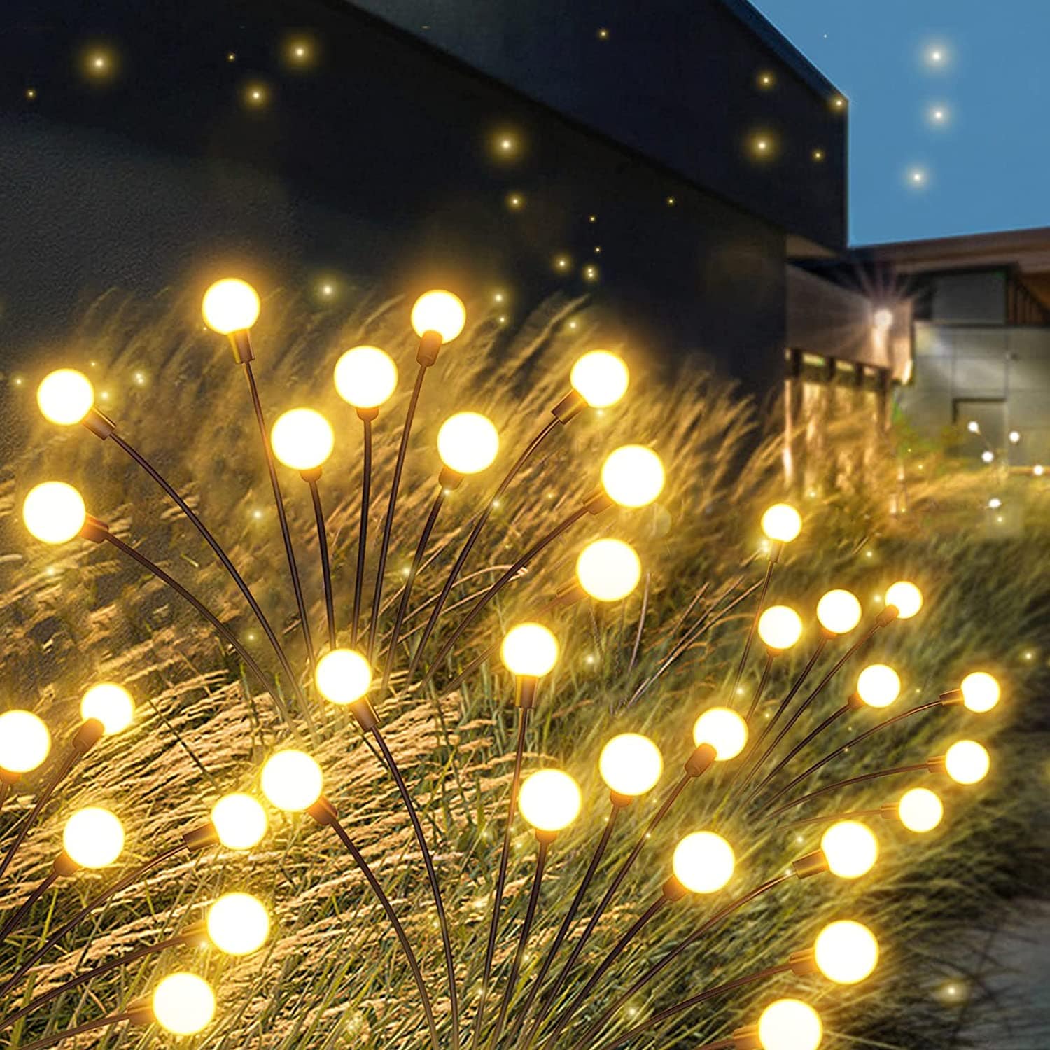 Enchanting Firefly Lights : Unique Solar Powered Garden Lights Lighting Pack of 1 (8 LED Bulbs - With Flash Mode) Enchanting Firefly Lights : Unique Solar Powered Garden Lights