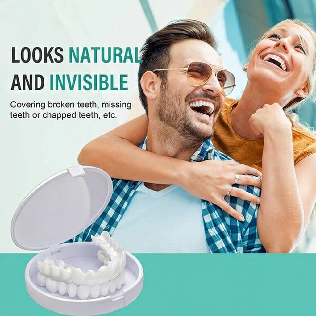 Ezysmyl Snap-on Dentures | White Teeth Braces Clip On Veneer Teeth