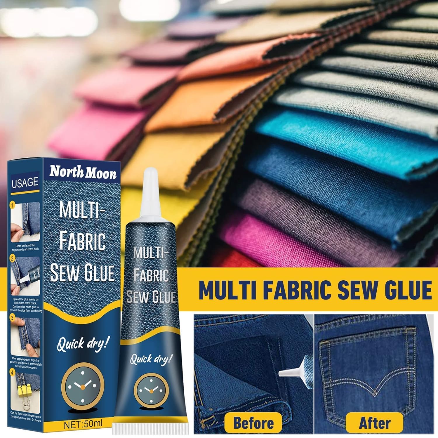 Fabric Adhesive Glue Cloth Water Proof Material Strong Fabric Sew Glue