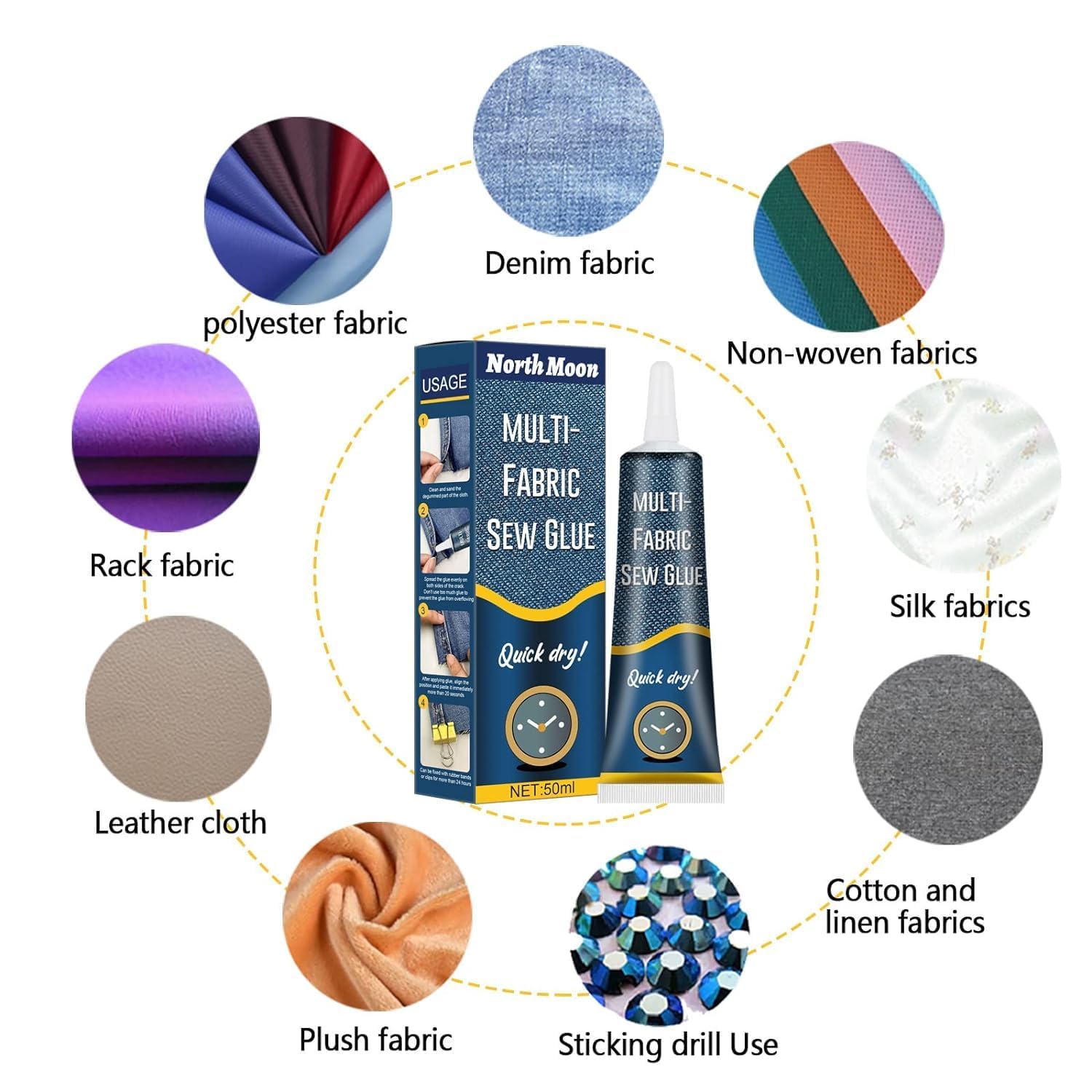 Fabric Adhesive Glue Cloth Water Proof Material Strong Fabric Sew Glue