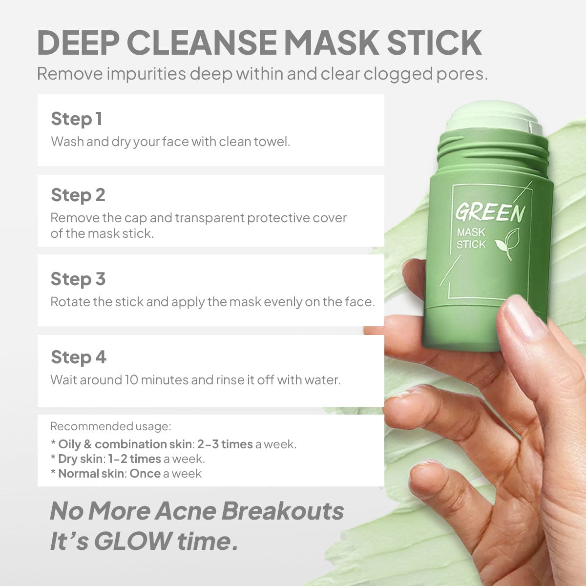 Face Pack For Glowing Skin Green Tea Skin Brightening Facial Pack - Green Tea Mask Stick Skin Care Masks & Peels Green Tea Mask Stick