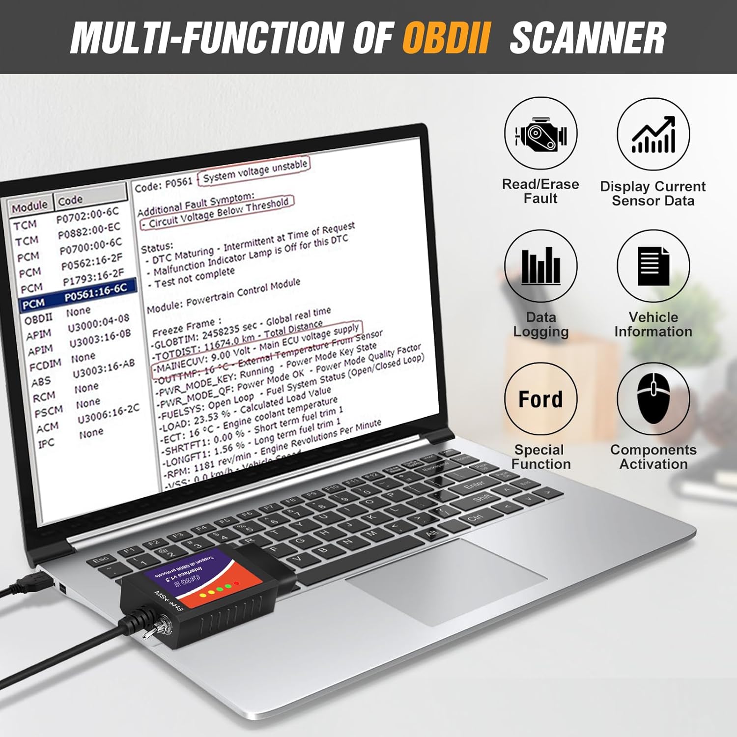 FaultFlashzy OBD II Scanner | Auto Scanner Automotive Obd 2 Diaognostic Scanner Vehicles FaultFlashzy OBD II Scanner