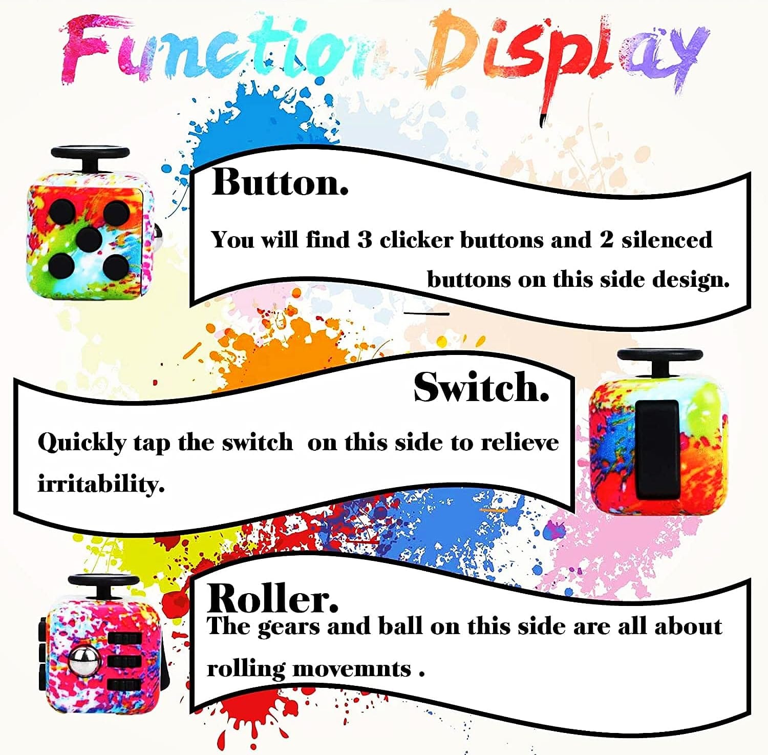 Fidget Cube For Stress Relief | Toys Activities Anxiety Bursting Toy Fidget Stress and anxiety relief toys Fidget Cube For Stress Relief