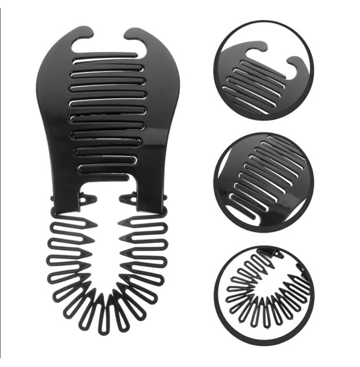 Flexible Interlocking Banana Clips (Pack of 2) | Banana Clips Hair Comb Different Hairstyles Clature Flexible Clips Set - Flexible Interlocking Banana Clips (Pack of 2)