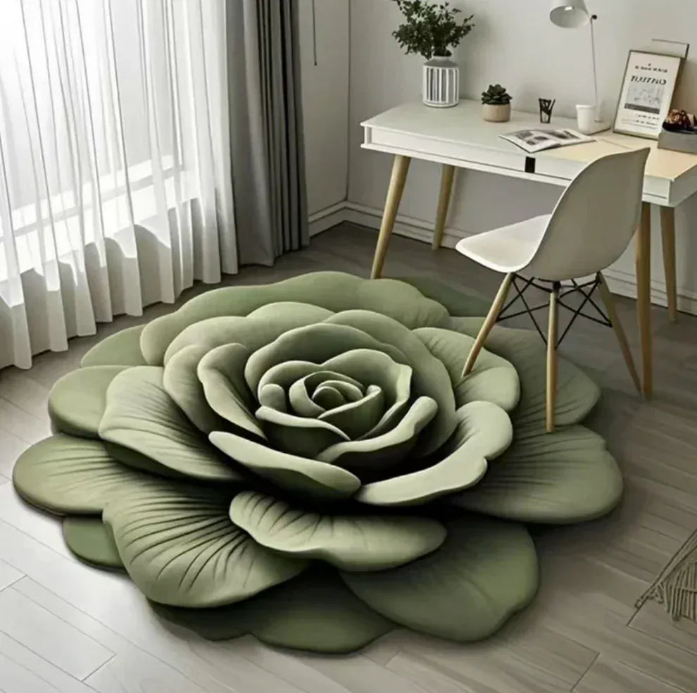 Floor Mat (Set of 2) | Floor Carpet Living Room Rug Mat Sitting Area Flower 3d Mats Handbags, Bags & Wallets Luxury 3D Rose Flower Shape Floor Mat (Set of 2)