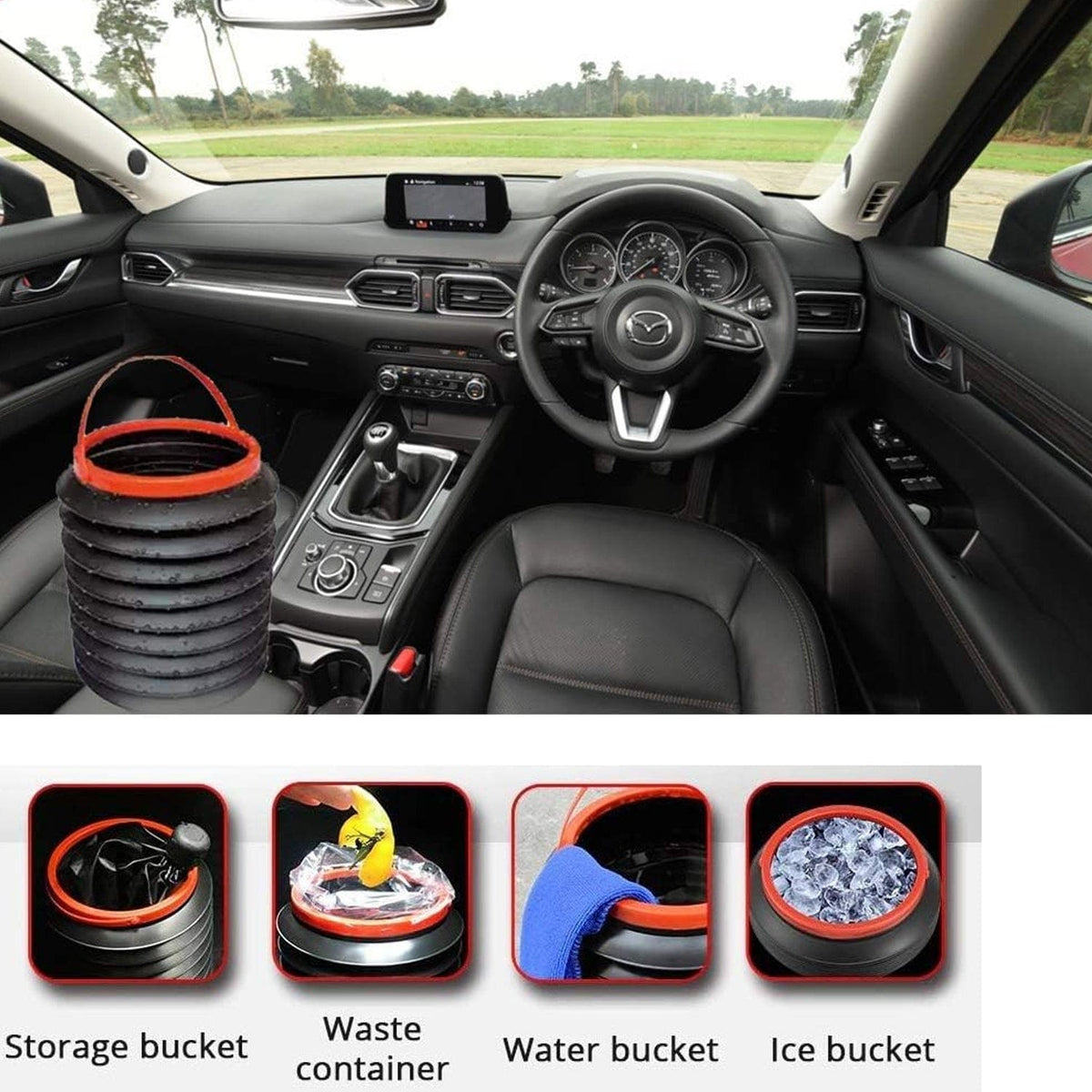 Foldable Collapsible Storage Bucket (Set of 2) | Storage Box Plastic container Portable Outdoor Bucket For Travel Home Improvement Foldable Collapsible Storage Bucket (Set of 2)