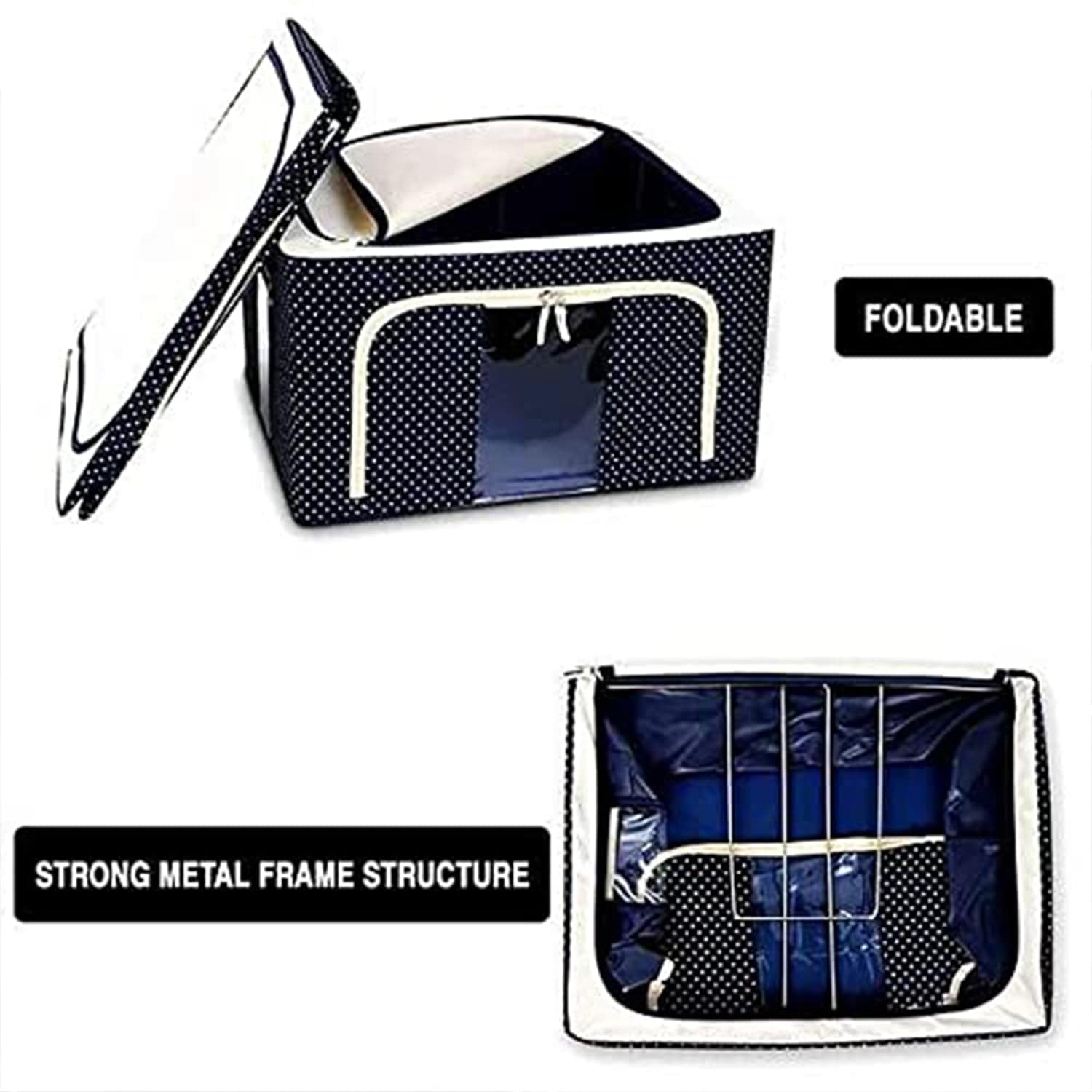 Foldable Steel Frame Clothes Organizer Bag | Storing Clothes Boxes Wardrobe Organiser  Home Improvement Foldable Steel Frame Clothes Organizer Bag