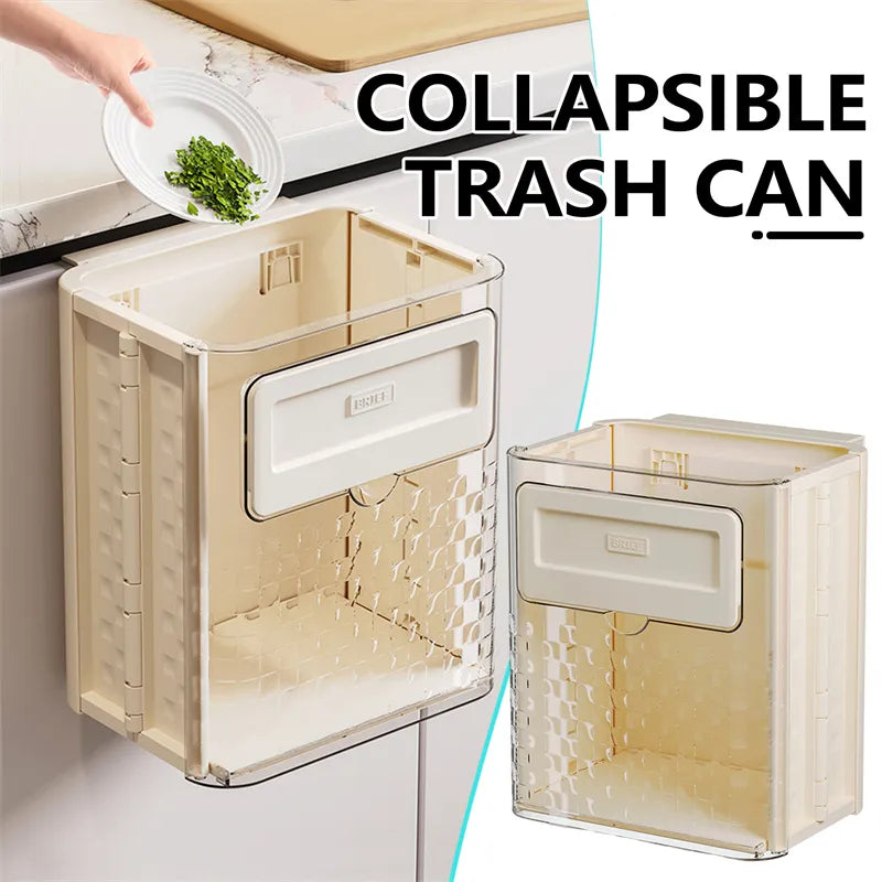 Foldable Wall Mounted Trash Can | Trash Can Bin For Kitchen And Bathroom Hanging Dustbins - Kitchenware - Foldable Wall Mounted Trash Can