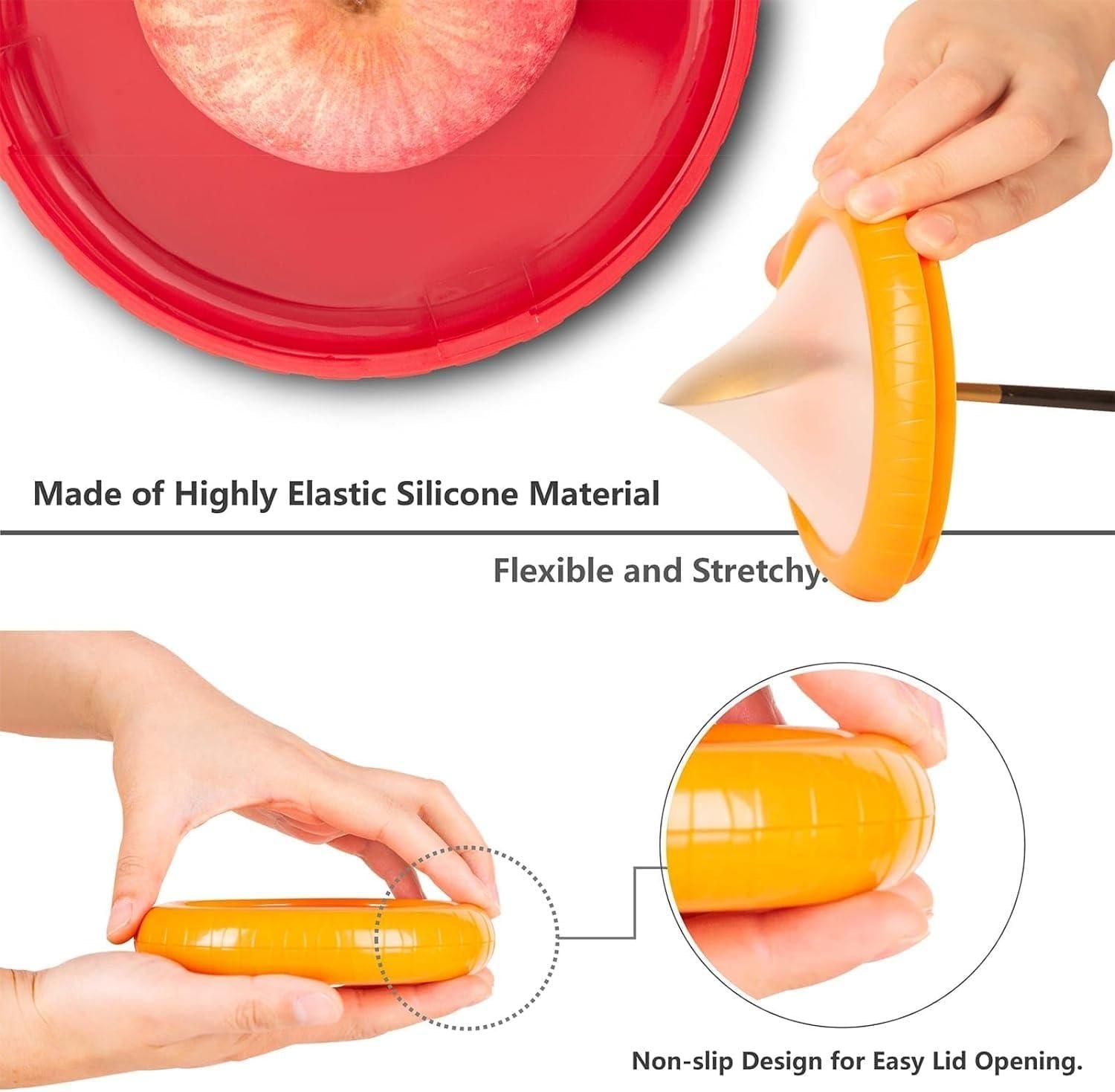 Food Storage Silicone Containers (Pack of 2) | Plastic Container Kitchen Storage Containers Fridge Fruits - Food Storage Silicone Containers (Pack of 2)