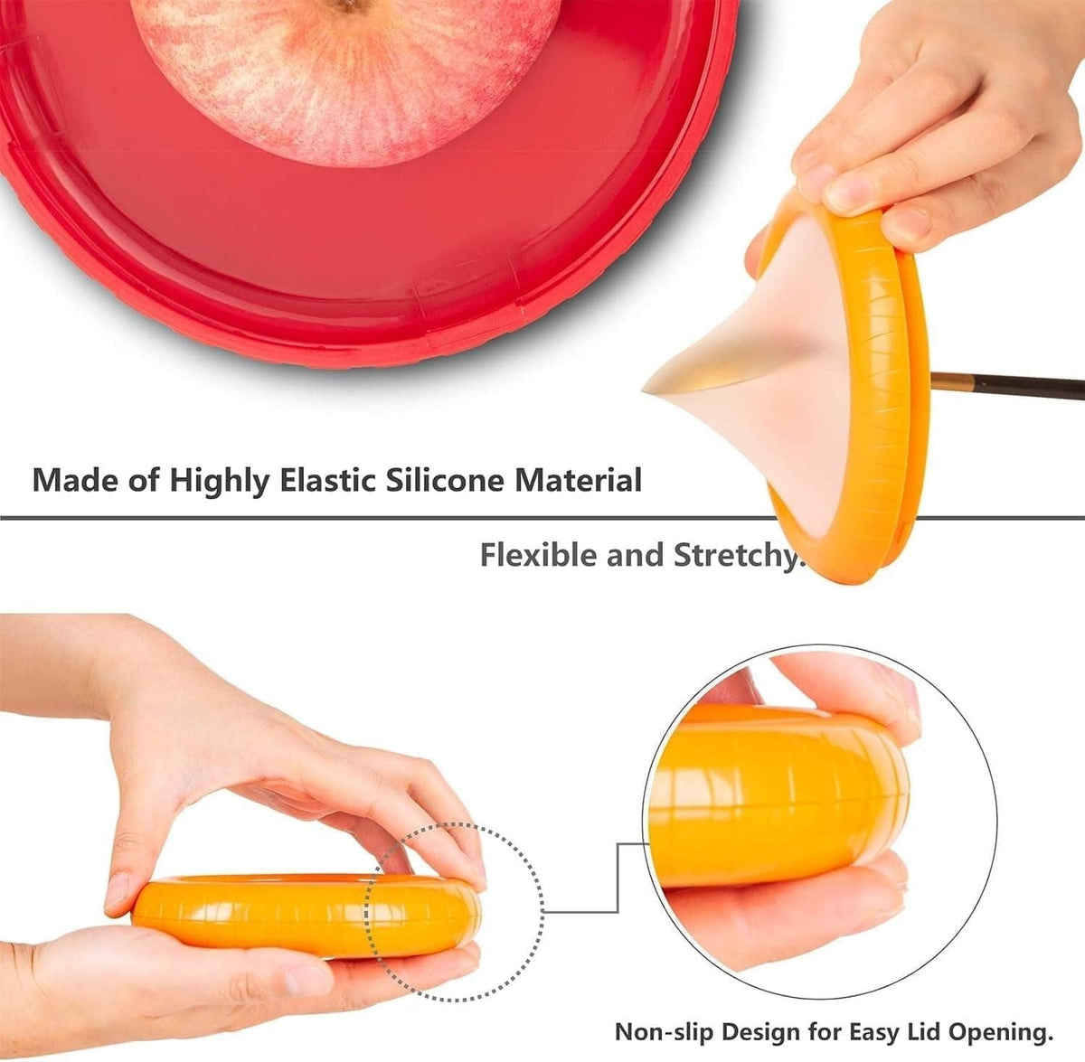 Food Storage Silicone Containers (Set of 2) | Plastic Container Kitchen Storage Containers Fridge Fruits  Food Storage Silicone Containers (Set of 2)