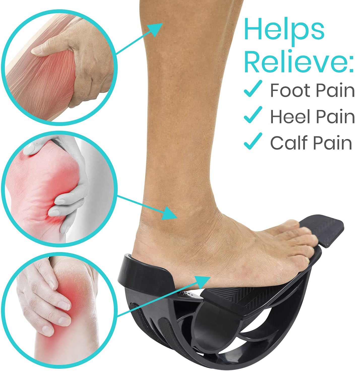 Foot Rocker (1 Pair) | Massager Foot Calf Massage Tool Ankle Massaging Product - Grey - Foot Rocker (1 Pair)