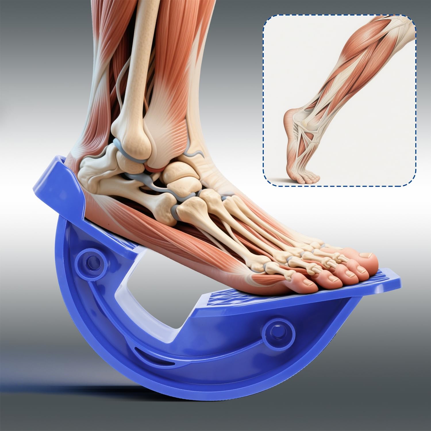 Foot Rocker (1 Pair) | Massager Foot Calf Massage Tool Ankle Massaging Product - Grey - Foot Rocker (1 Pair)