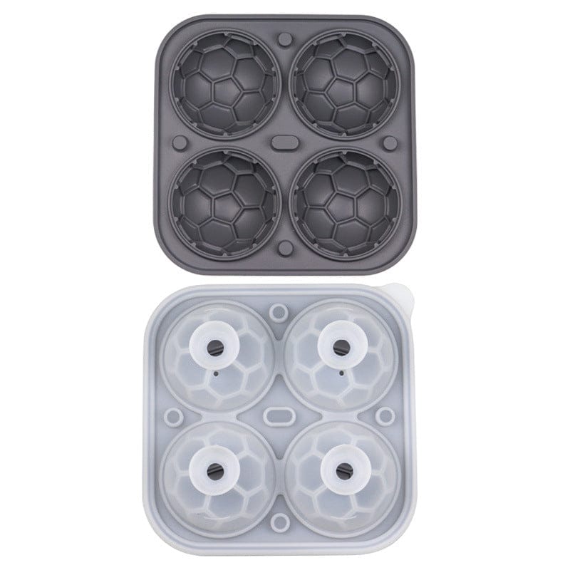 Football Shape Silicone Ice Mold | Ice Tray Cube Maker Tray Silicone Circle Cube Molds  Houseware & Kitchen Gray / 4 Moulds Football Shape Silicone Ice Mold