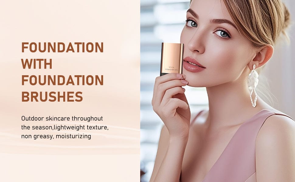 Foundation Stick | Glass Skin Tone Korean Skincare Products Flawless Foundation Foundation Stick 2 in 1 for Korean Glass Skin