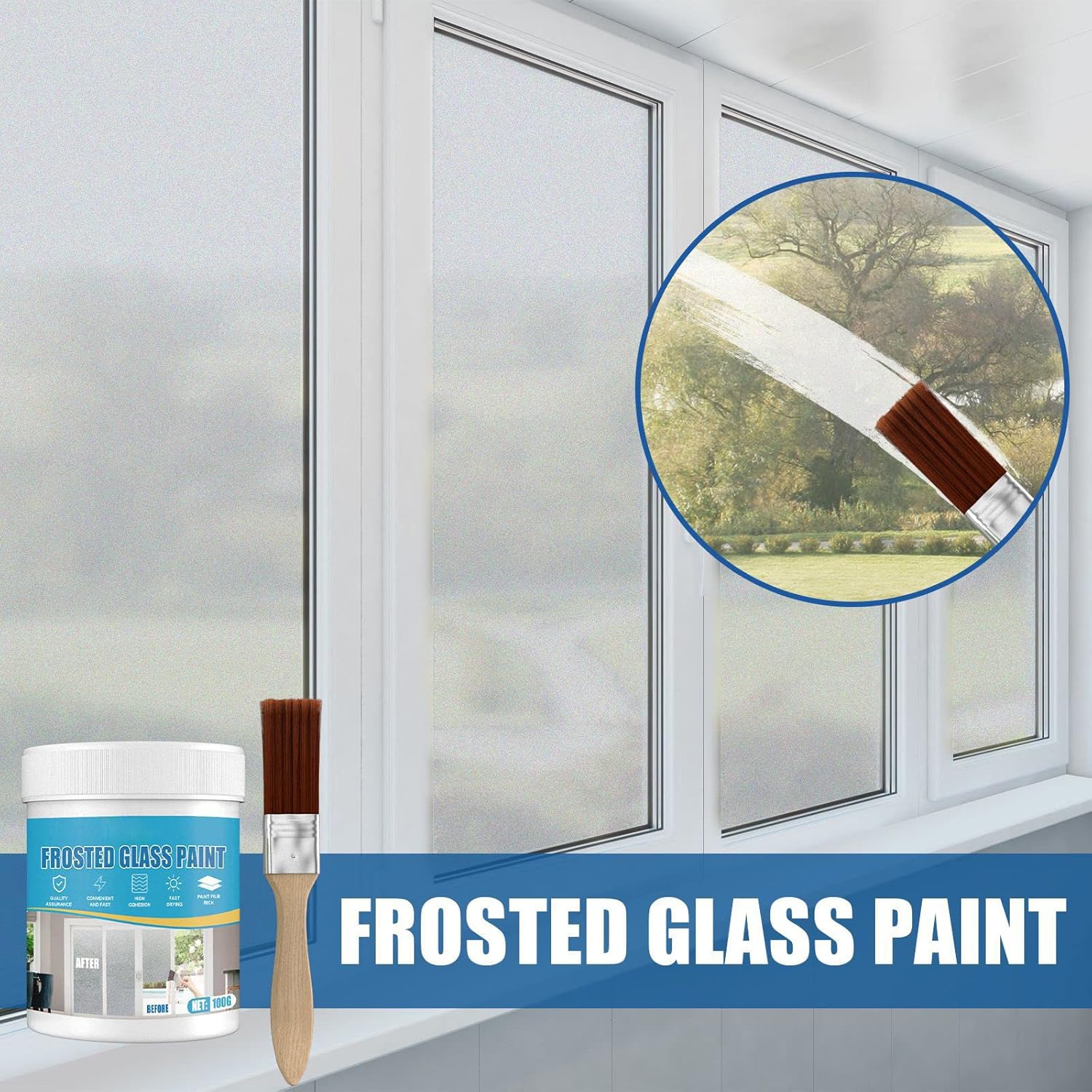 Frosted Glass Paint (Pack of 2) | Frosted Glass Door Sliding Window Paint Color Frosting Glass Window - Frosted Glass Paint (Buy 1 Get 1 Free)