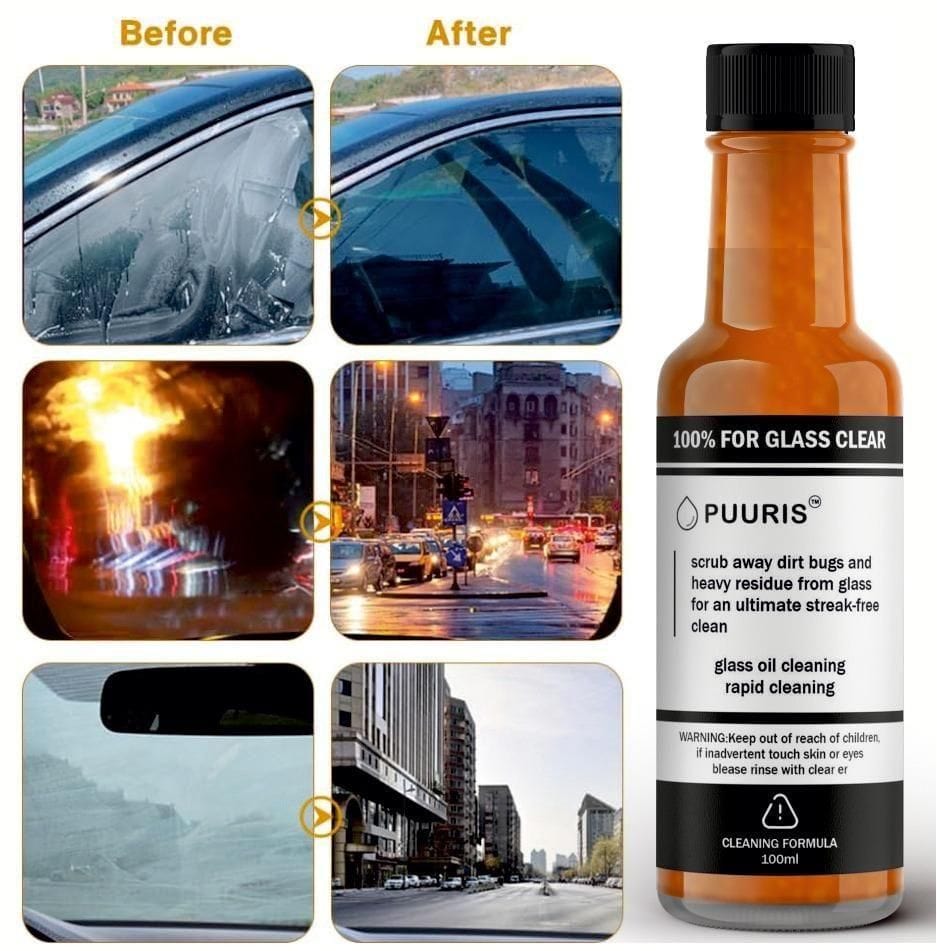 Glass Cleaning Agent Powerful Stain Remover (Pack of 2) Car Protector Glass Cleaning Agent Powerful Stain Remover (Pack of 2)